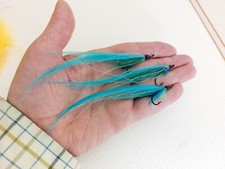 3 x Blue Sunray Shadow size 8 singles SALMON fishing  flies Ref.0047