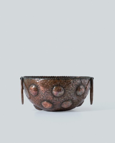 Antique hammered copper bowl - hammered,