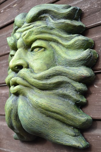 Green man plaque fountain - , mask