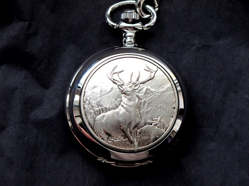 Stag deer pocket watch - deer,