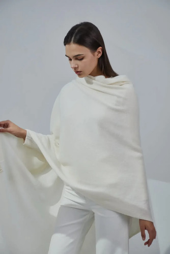Cashmere ivory scarf thick - scarf,