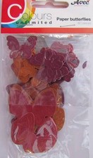 60 Die Cut Paper Butterflies Metallic Reds Bronze Card Making Scrapbooking  NEW