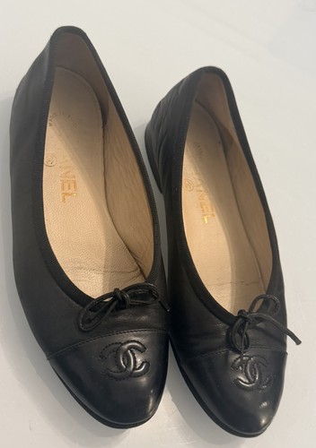 Chanel black leather - black,
