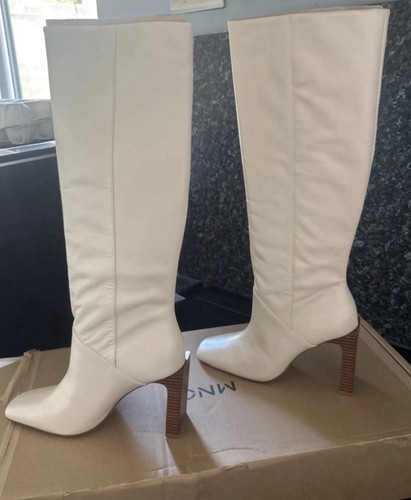 Mango women cream leather - women's,