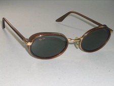 90s B&L RAY-BAN USA W2814 BROWN/GOLD COMBO G15 SIDE-CUPS DINERS SUNGLASSES