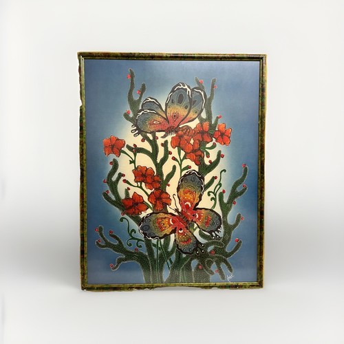Framed textile wall - textile, batik