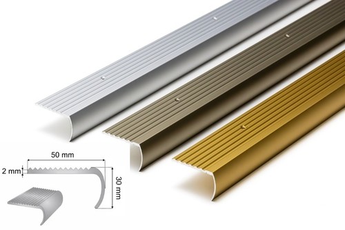 Aluminium bullnose stair - aluminium,