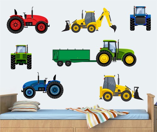 Tractors diggers wall art - tractors,