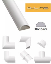 D-Line 30mm x 15mm White Mini Trunking Connectors PVC Cable Management