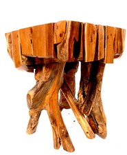 Teak wood side table root - teak,