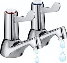 1x Pair Basin Sink Pillar Taps
