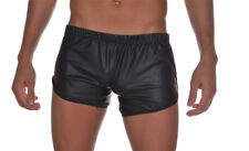 Mens Sexy Faux Leather Tight Black Shorts S M L XL With Pocket Brand New