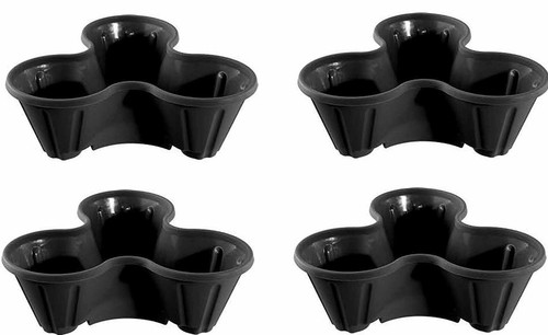 Pot planter black - planter, 4pc