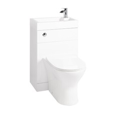 Duo Toilet Basin Combo Combined Toilet Sink Space Saving Cloakroom Unit Bathroom