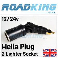 Hella Plug 2 Lighter Socket Adapter w/ Centre Adjustable Swivel | 12v  24v 8 Amp