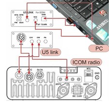 DIN13 DIN8 Data Cable for ICOM IC 703 706 706MK2 706MK2G 718 78 7000 7200 etc