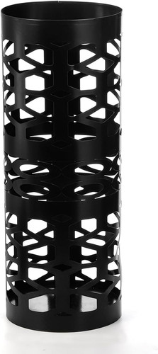Stylish black metal umbrella - black,