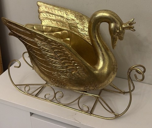 Large gold swan - large, sleigh