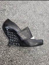 Miss L Fire Black Wedge Shoes