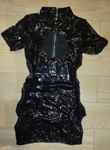 New black glossy pvc - black,