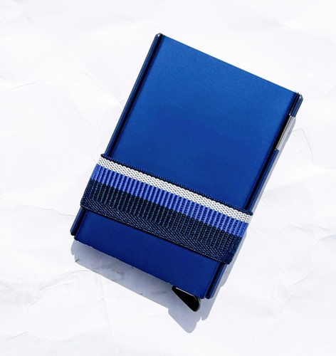 Card slide wallet blue - card,