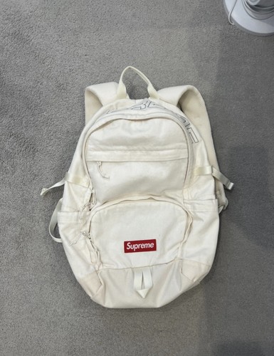 Supreme backpack white w - backpack, f/w
