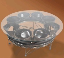 Round 1.1m Olympus Jet Engine Table Rolls Royce Glass Top Coffee Table Unique 