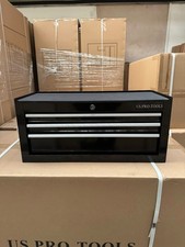 US Pro Tools Gloss Black steel Tool Box Chest Cabinet storage middle 3 DRAWER