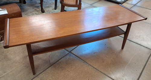 Two tiered teak - tiered, coffee