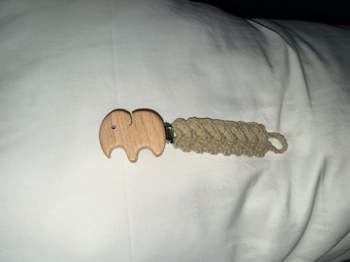 Wooden elephant dummy pacifier - elephant,
