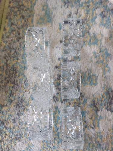 Crystal glass napkin rings - crystal,