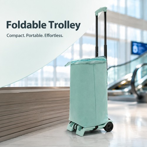 Large folding shopping trolley - large,