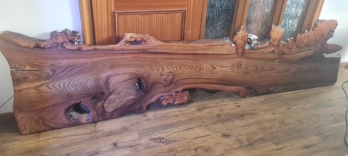 Live edge cherry tree slab - edge,