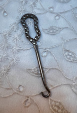 Antique Button Hook Silver Tone 3.75"L