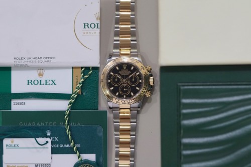 Rolex steel gold black dial - rolex,