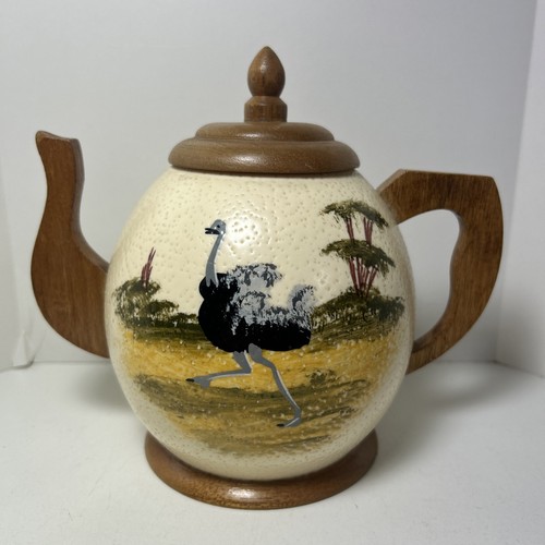 Vintage hand painted ostrich - painted,