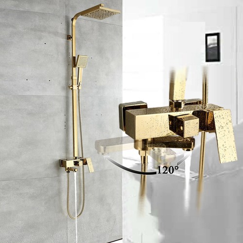 Gold exposed shower tap - shower,