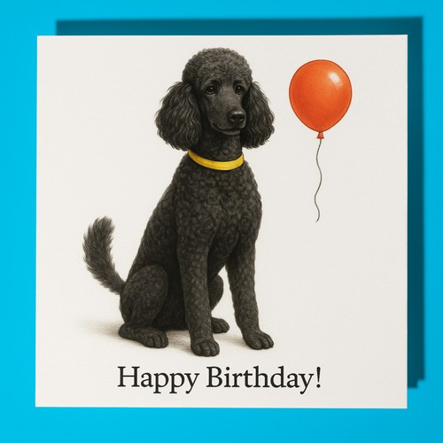 Standard poodle dog - -, happy