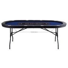 10 Player Oval Foldable Poker Table Casino Blackjack Texa Holdem Table 84"
