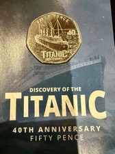 NEW & Sealed 2025 Titanic 40th Anniversary  50p Coin BUNC Issued In Guernsey