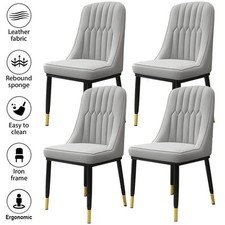 2/4 Faux Leather PU Padded Dining Chairs Kitchen Dining Room Chair Set Family UK