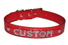 Custom Red Personalised Slave Cum Sissy Bondage Collar Submissive Smooth UK
