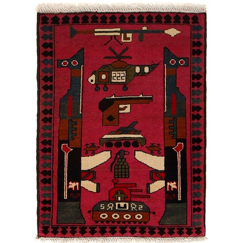 Afghan war carpet - war,