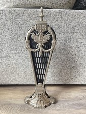 Fire Screen Vintage Peacock Folding Fire Guard Cast Metal Gold & Black 96cm Widt