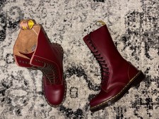 Dr. Martens 1914 14 Eyelet OxBlood Red UK Size 6 = W8/M7 Made in England Boots