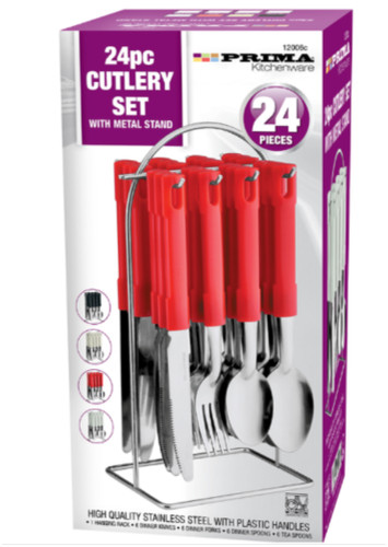 Prima piece red stainless - 24-piece,