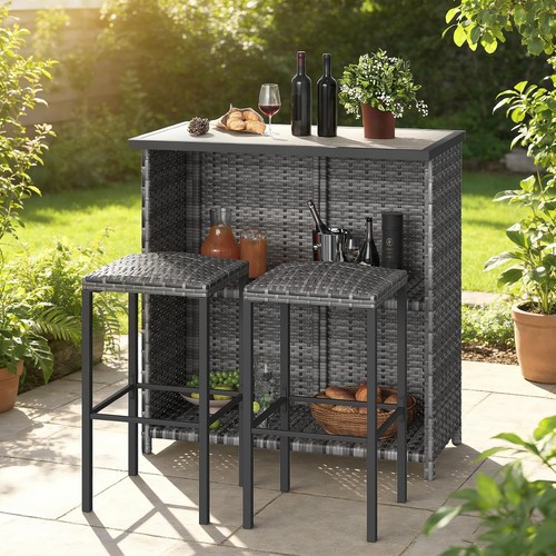 Piece rattan bar table patio - rattan,