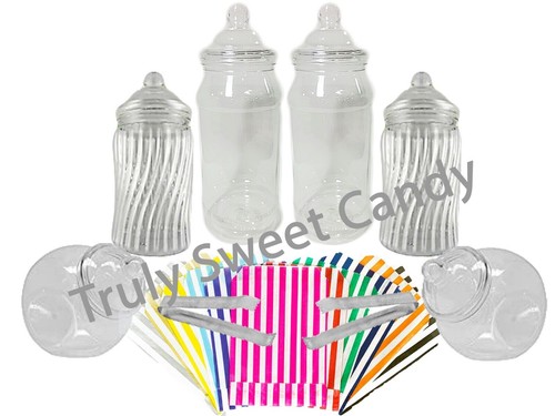 Retro plastic sweet jars - 6,