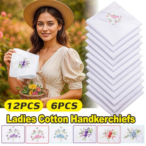 12pcs ladies handkerchiefs - ladies,