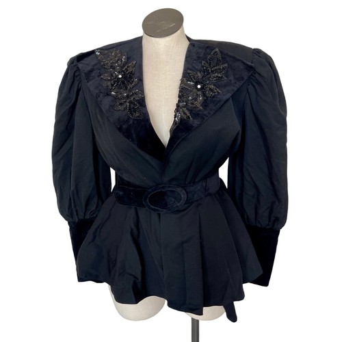 Vintage black coat velvet - vintage,